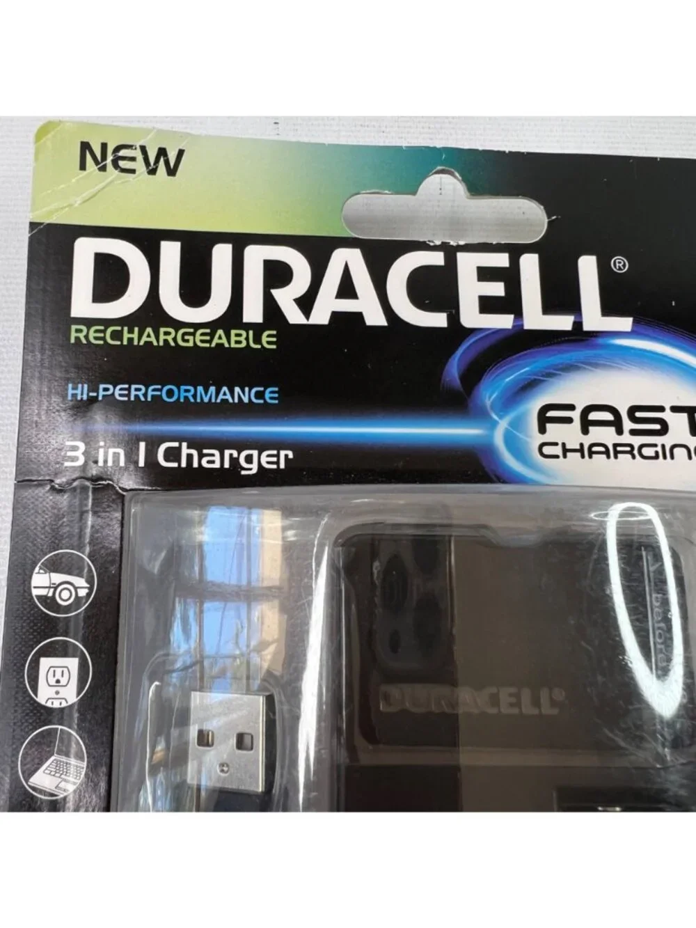 Duracell 3 in 1 Rechargeable Charger PRO126 6ft Cord Samsung Motorola Blackberry